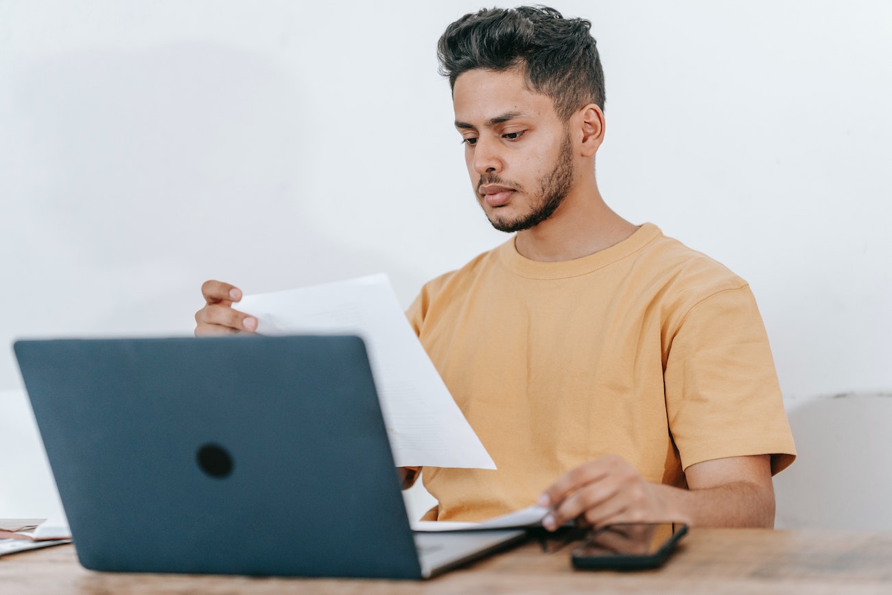 employee working at laptop