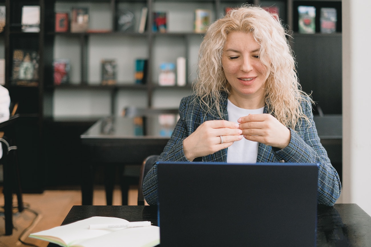 employee working at laptop