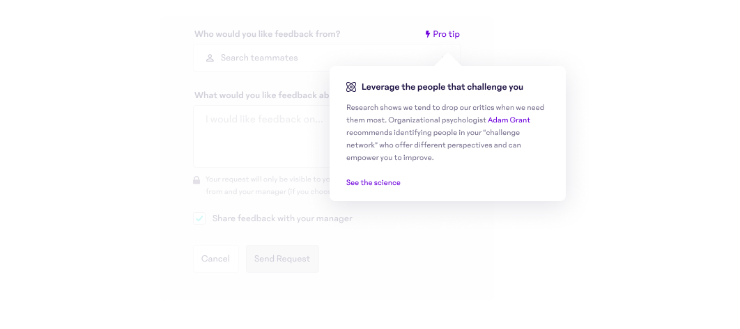 Request Feedback Pro Tip